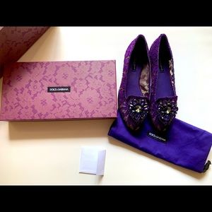 Dolce and Gabbana Vally Taormina Lace Flats